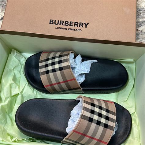 burberry slides white|Burberry slides outfit.